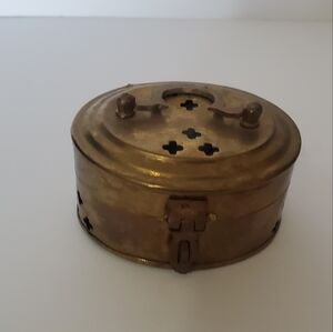 Vintage India brass incense burner.  Trinket box, match holder.